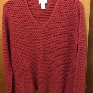 XL jones my, raspberry loose knit fall sweater,